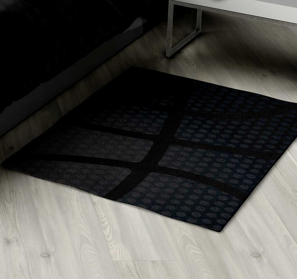 Black Basketball Area Rug - 2cooldesigns
