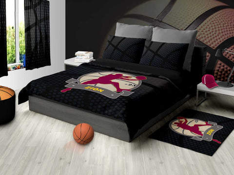 Basketball Bedding Black and Maroon - 2cooldesigns