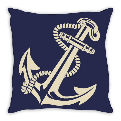 Nautical Anchor Throw Pillow Navy - 2cooldesigns