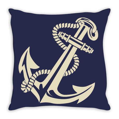 Nautical Anchor Throw Pillow Navy - 2cooldesigns