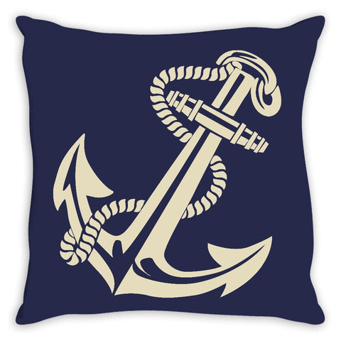 Nautical Anchor Throw Pillow Navy - 2cooldesigns