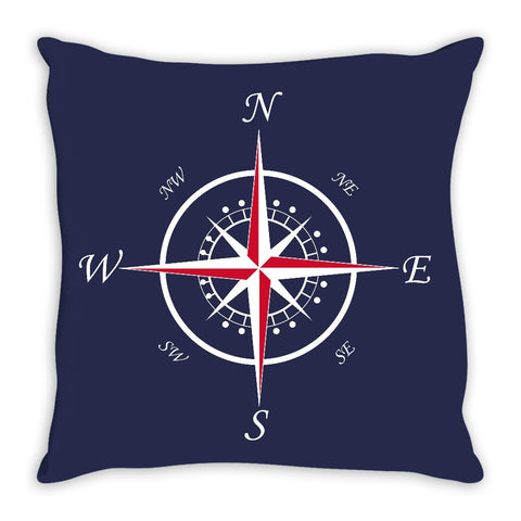 Nautical Compass Throw Pillow Navy - 2cooldesigns