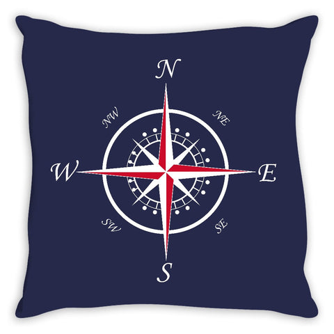 Nautical Compass Throw Pillow Navy - 2cooldesigns