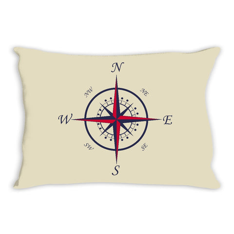 Nautical Compass Throw Pillow Khaki - 2cooldesigns