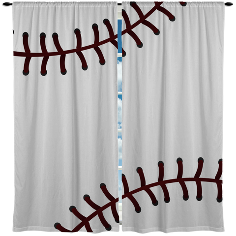 Baseball Theme Window Curtain or Valance, Personalized - 2cooldesigns