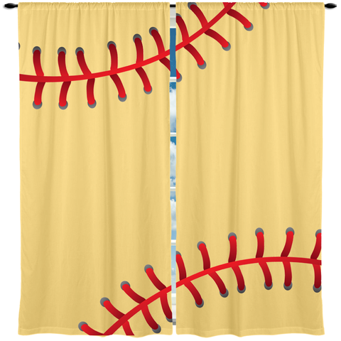 Baseball Theme Window Curtain or Valance, Personalized - 2cooldesigns