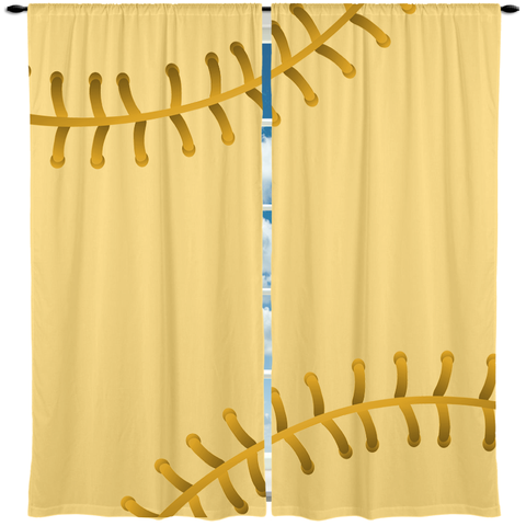Baseball Theme Window Curtain or Valance, Personalized - 2cooldesigns