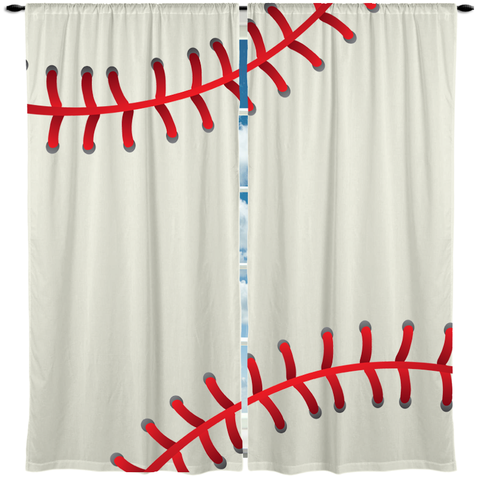 Baseball Theme Window Curtain or Valance, Personalized - 2cooldesigns