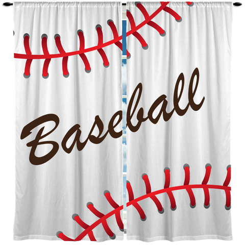 Baseball Theme Window Curtain or Valance, Personalized - 2cooldesigns