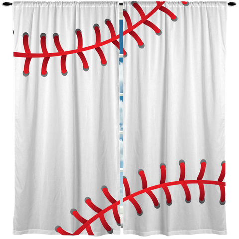 Baseball Theme Window Curtain or Valance, Personalized - 2cooldesigns