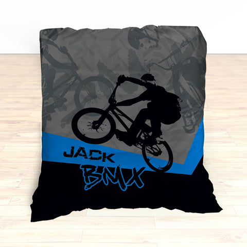 Kids BMX Bike Bedding, Bicycle Racing Bedroom Decor - 2cooldesigns