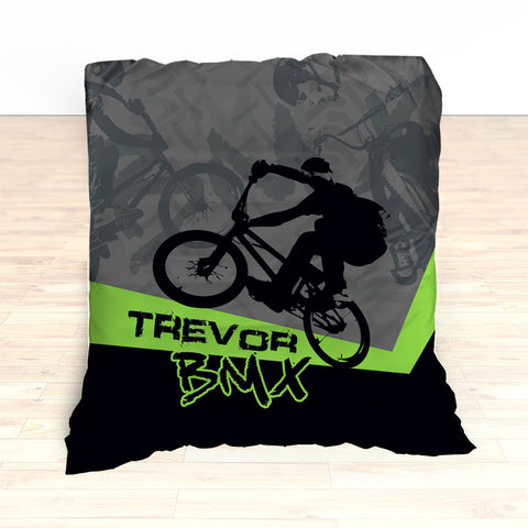 Kids BMX Bike Bedding, Bicycle Racing Bedroom Decor - 2cooldesigns