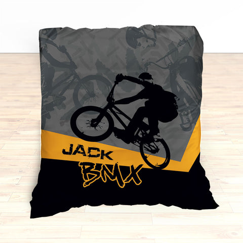 Kids BMX Bike Bedding, Bicycle Racing Bedroom Decor - 2cooldesigns