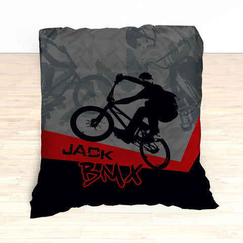 Kids BMX Bike Bedding, Bicycle Racing Bedroom Decor - 2cooldesigns