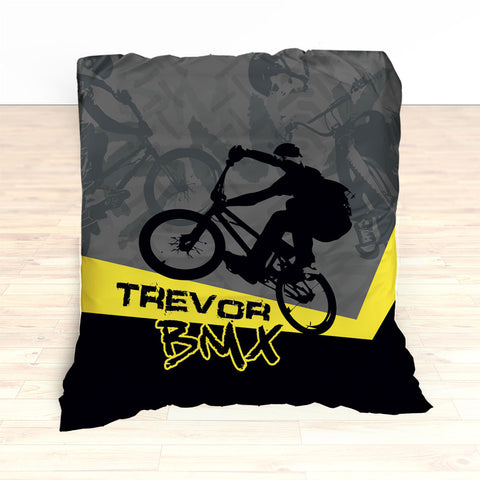 Kids BMX Bike Bedding, Bicycle Racing Bedroom Decor - 2cooldesigns