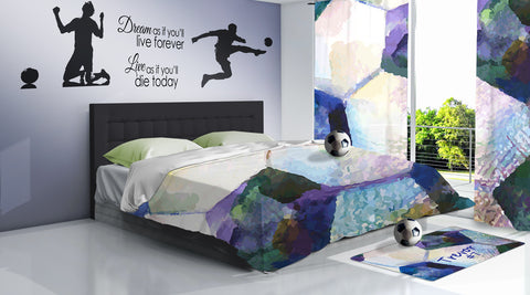 Soccer Window Curtain or Valance - 2cooldesigns