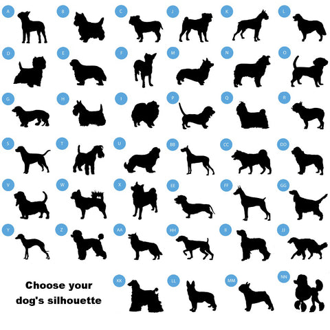 Classic Silhouette Personalized Dog Throw Pillow - 2cooldesigns