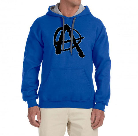 Anarchy Hoodie, Two Tone Contrast Hoodie Sweatshirt Pullover Top - 2cooldesigns