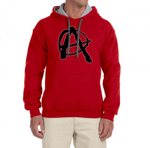 Anarchy Hoodie, Two Tone Contrast Hoodie Sweatshirt Pullover Top - 2cooldesigns