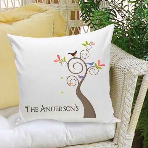 16x16 Family Name Throw Pillows - Family Tree - 2cooldesigns