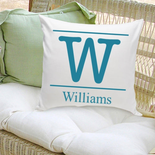 16x16 Family Name Throw Pillows - Typeset Initial - 2cooldesigns