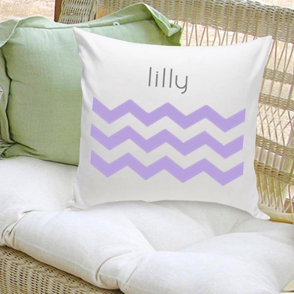 16x16 Family Name Throw Pillows - Chevron Purple - 2cooldesigns