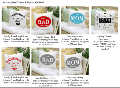 16x16 Throw Pillow Family - Live Laugh Love Red - 2cooldesigns