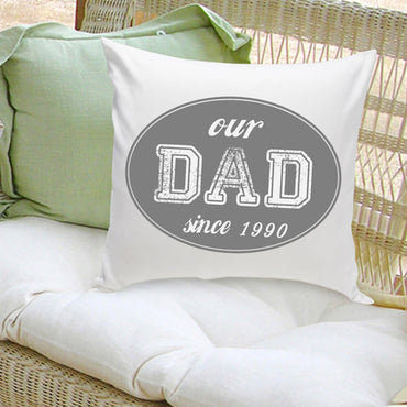 16x16 Throw Pillow Family - Our Dad Grey - 2cooldesigns