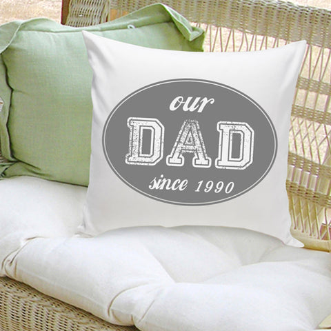 16x16 Throw Pillow Family - Our Dad Grey - 2cooldesigns