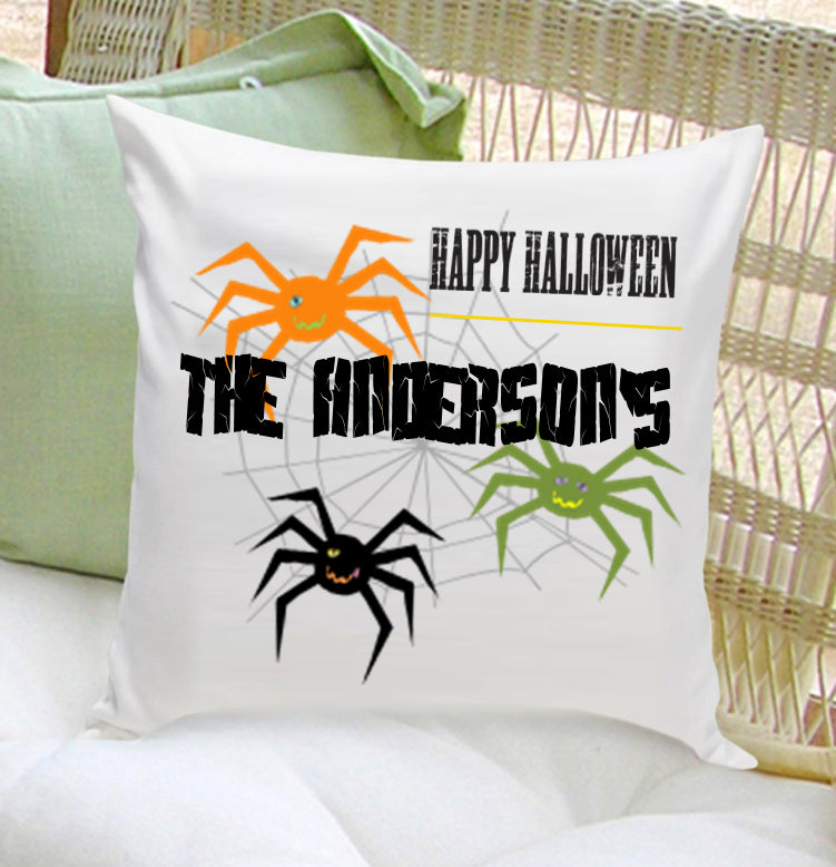 Personalized Halloween Throw Pillows - Spiders - 2cooldesigns