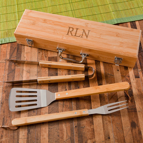 Grilling BBQ Set with Bamboo Case - 2cooldesigns