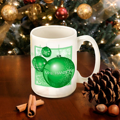 Winter Holiday Coffee Mug - Green Ornament - 2cooldesigns