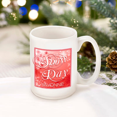Winter Holiday Coffee Mug - Red Snow Day - 2cooldesigns