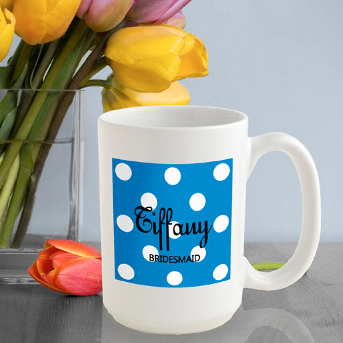 Polka Dot Coffee Mug - Blue - 2cooldesigns