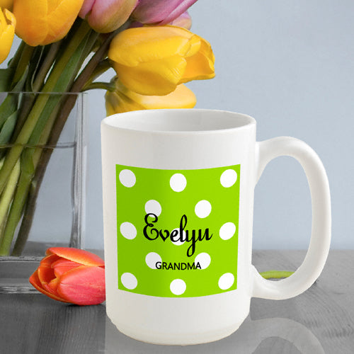 Polka Dot Coffee Mug - Green - 2cooldesigns