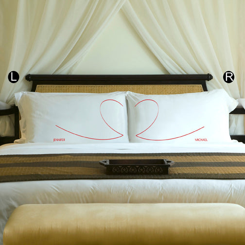 Couples Pillow Case Set - Heart - 2cooldesigns