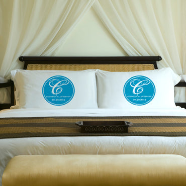 Magical Monogram Couples Pillow Case Set - 2cooldesigns