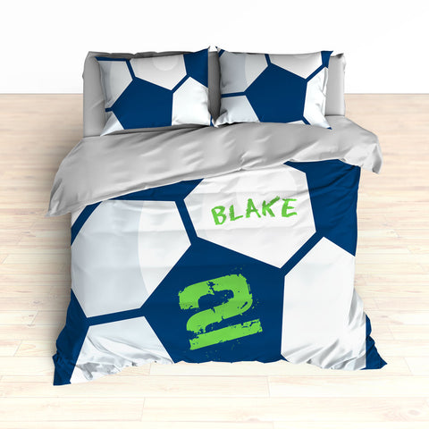 Custom Soccer Theme Bedding, Personalized Duvet or Comforter Sets - 2cooldesigns