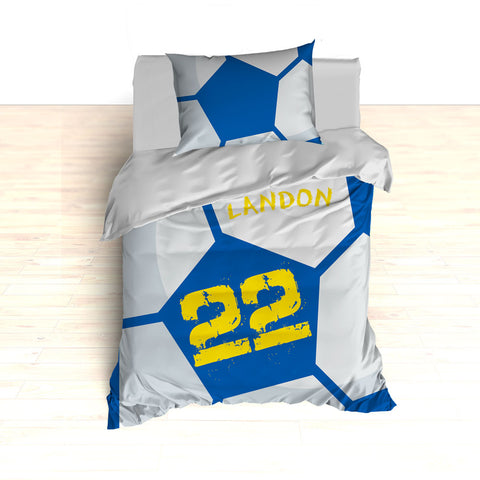 Custom Soccer Theme Bedding, Personalized Duvet or Comforter Sets - 2cooldesigns