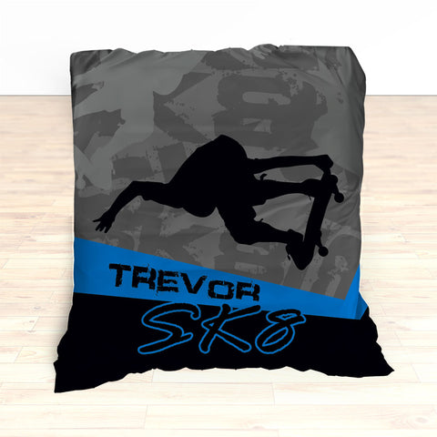 Skateboarding Bedding, Personalized Skateboard Bedroom Decor, Teen, Kids, Nursery - 2cooldesigns