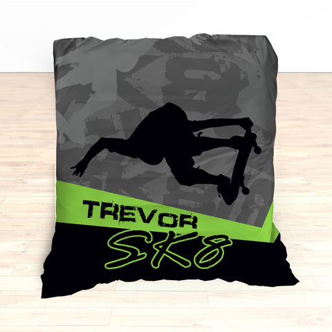 Skateboarding Bedding, Personalized Skateboard Bedroom Decor, Teen, Kids, Nursery - 2cooldesigns