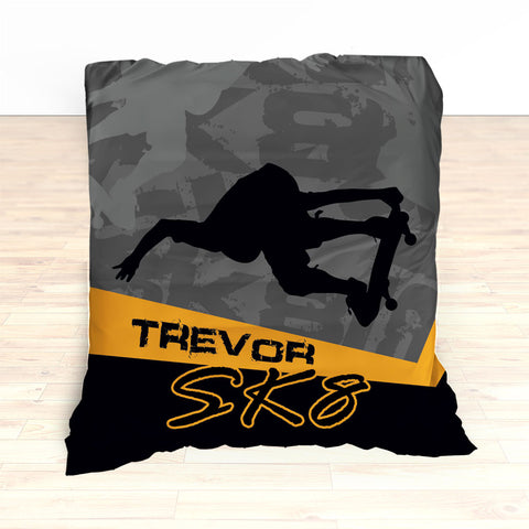 Skateboarding Bedding, Personalized Skateboard Bedroom Decor, Teen, Kids, Nursery - 2cooldesigns