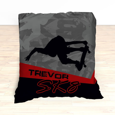 Skateboarding Bedding, Personalized Skateboard Bedroom Decor, Teen, Kids, Nursery - 2cooldesigns