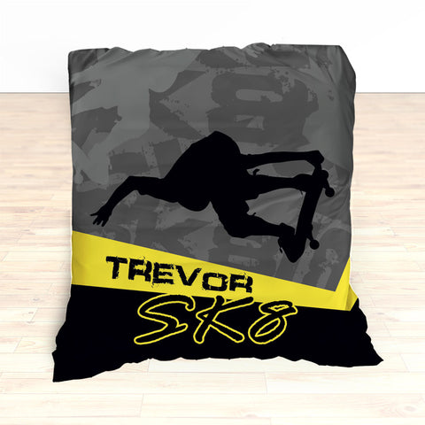 Skateboarding Bedding, Personalized Skateboard Bedroom Decor, Teen, Kids, Nursery - 2cooldesigns