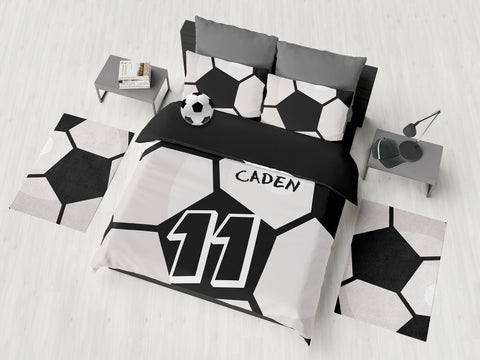 Custom Soccer Theme Bedding, Personalized Duvet or Comforter Sets - 2cooldesigns