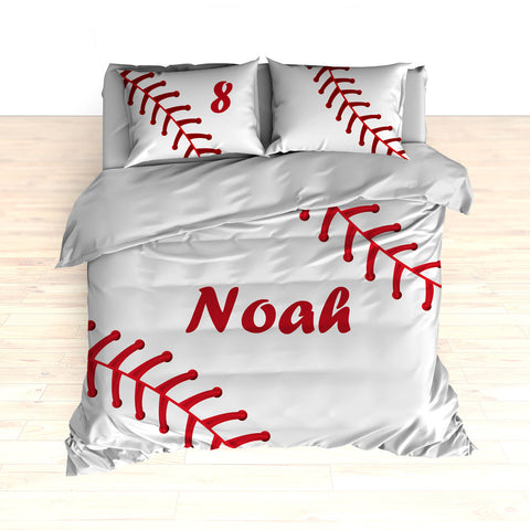 Personalized Baseball Stitches Bedding, Comforter or Duvet - 2cooldesigns