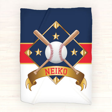 Personalized Fleece Blanket Throw - Personalized Baseball Blanket - Gift Idea - 2cooldesigns