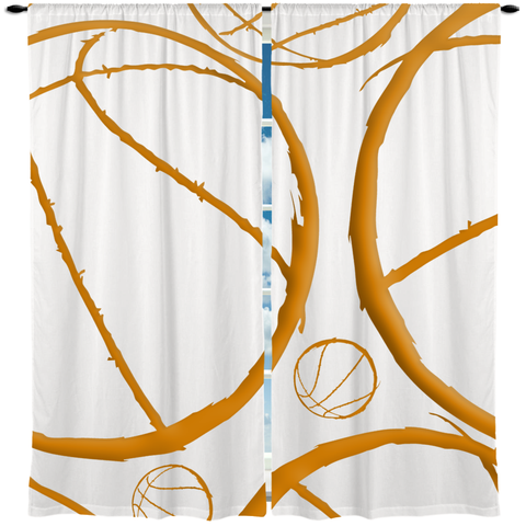 Basketball Theme Window Curtain or Valance, Personalized - 2cooldesigns