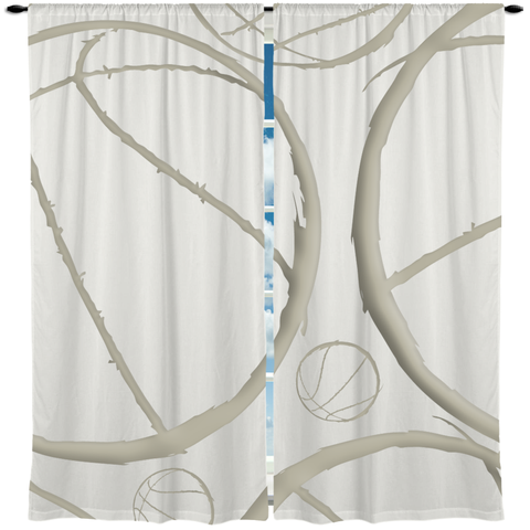 Basketball Theme Window Curtain or Valance, Personalized - 2cooldesigns