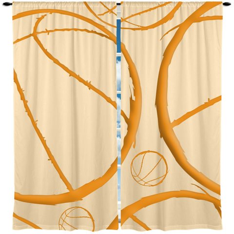 Basketball Theme Window Curtain or Valance, Personalized - 2cooldesigns